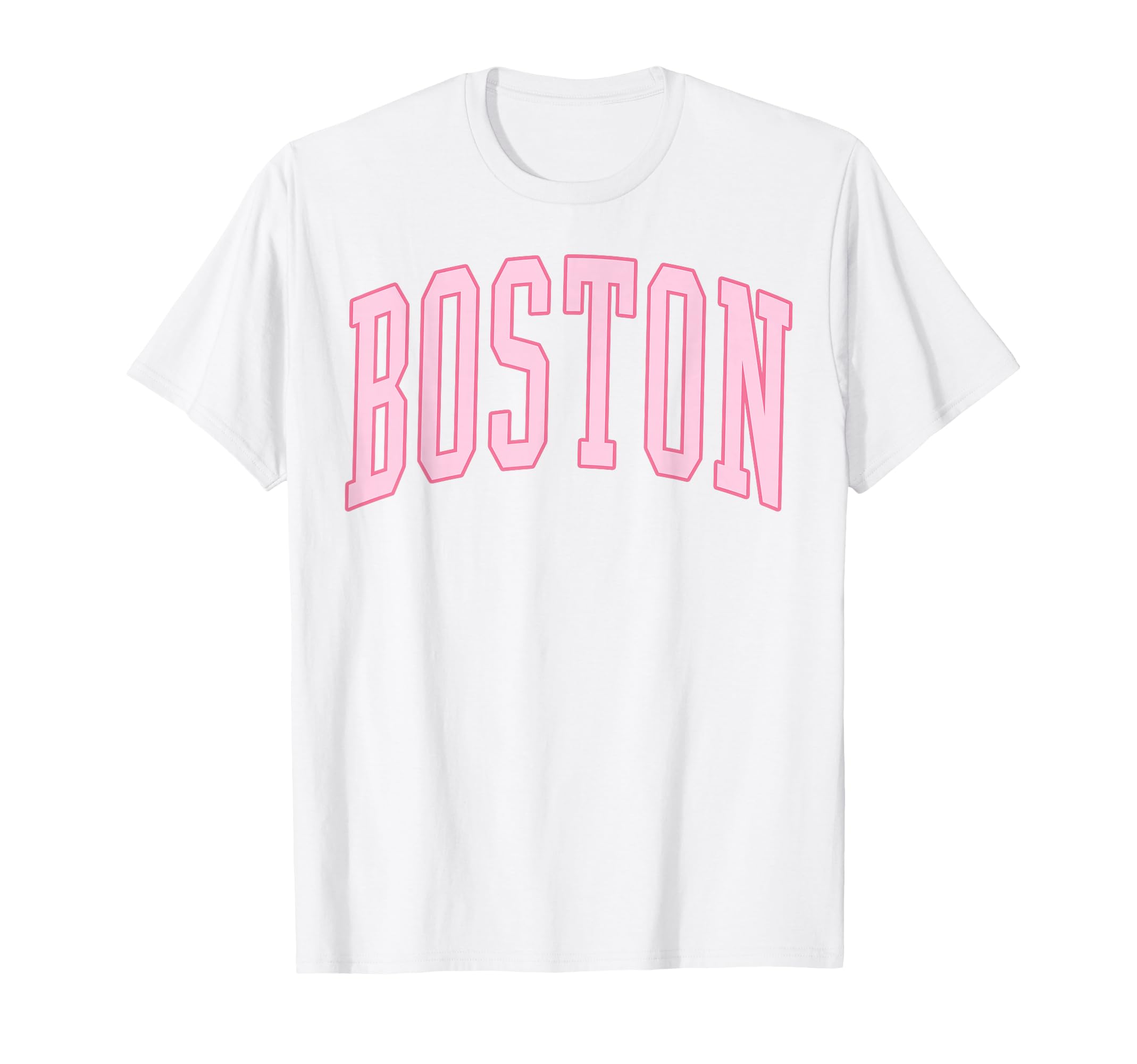 Boston Vintage Preppy Varsity Pink Sports T-Shirt