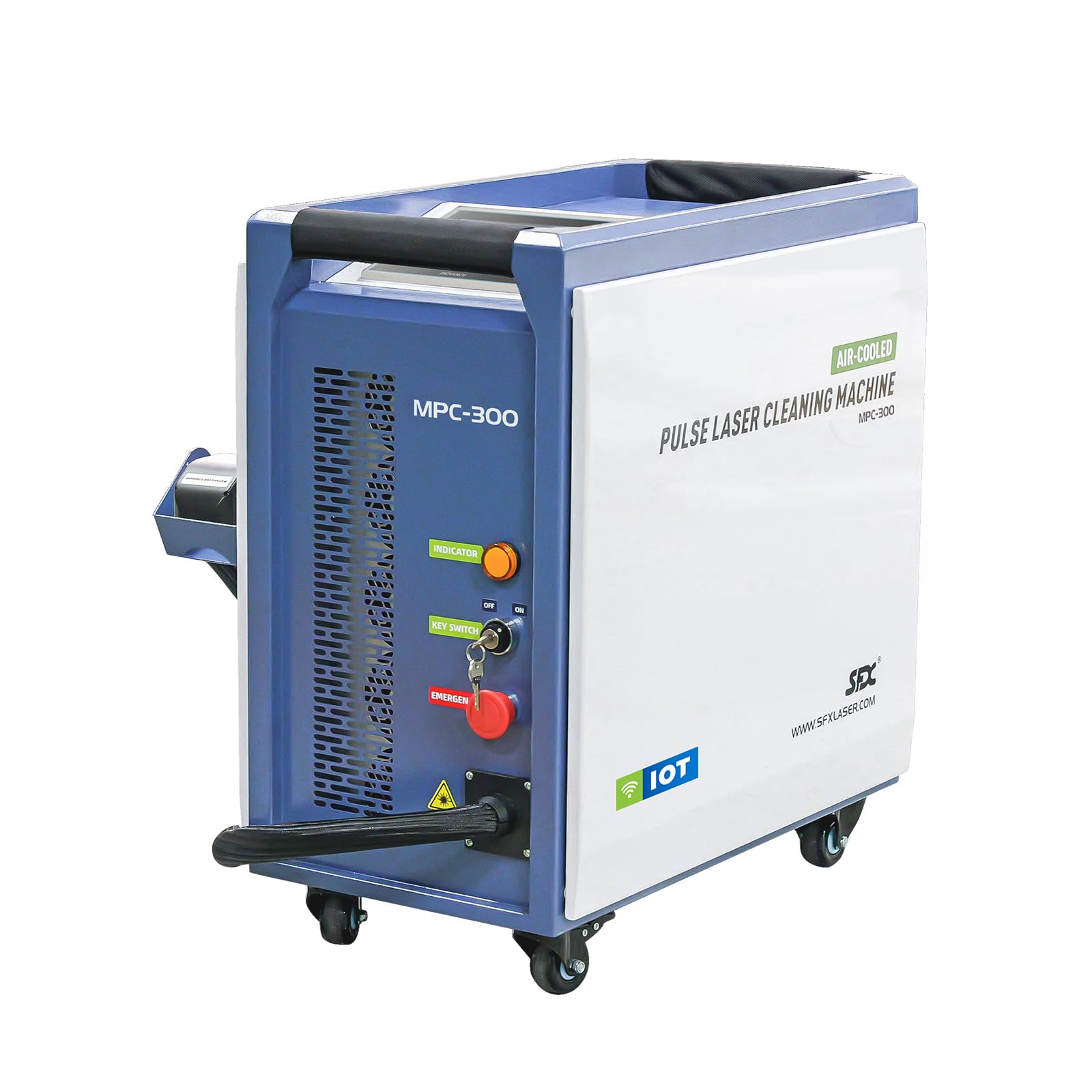 ZAC MPC 300W Pulsed Laser Cleaning Machine for Mold Metal Surface Rust Cleaning 220V Laser Cleaning Tools with IoT Control & Optional X/Z-Axis Platform Class 2, Output 0.874mW