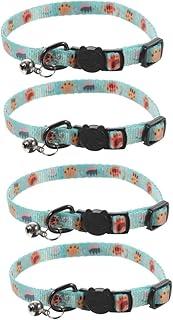 iplusmile 4 Pçs Coleira De Gato Coleira De Gatinho Coleiras De Cachorro Para Cachorros Coleiras Para Cães Pequenos Coleira De Segurança Elástica Para Pescoço Coleira De Gatinho Floral