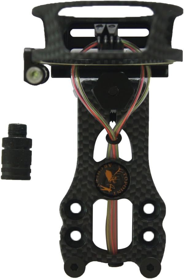4 pin Compound Bow Sight with Led Light,0.019" Fiber, Brass Pin Aluminum Machined with LED Sight Light for Compound Bow Pack of 1
