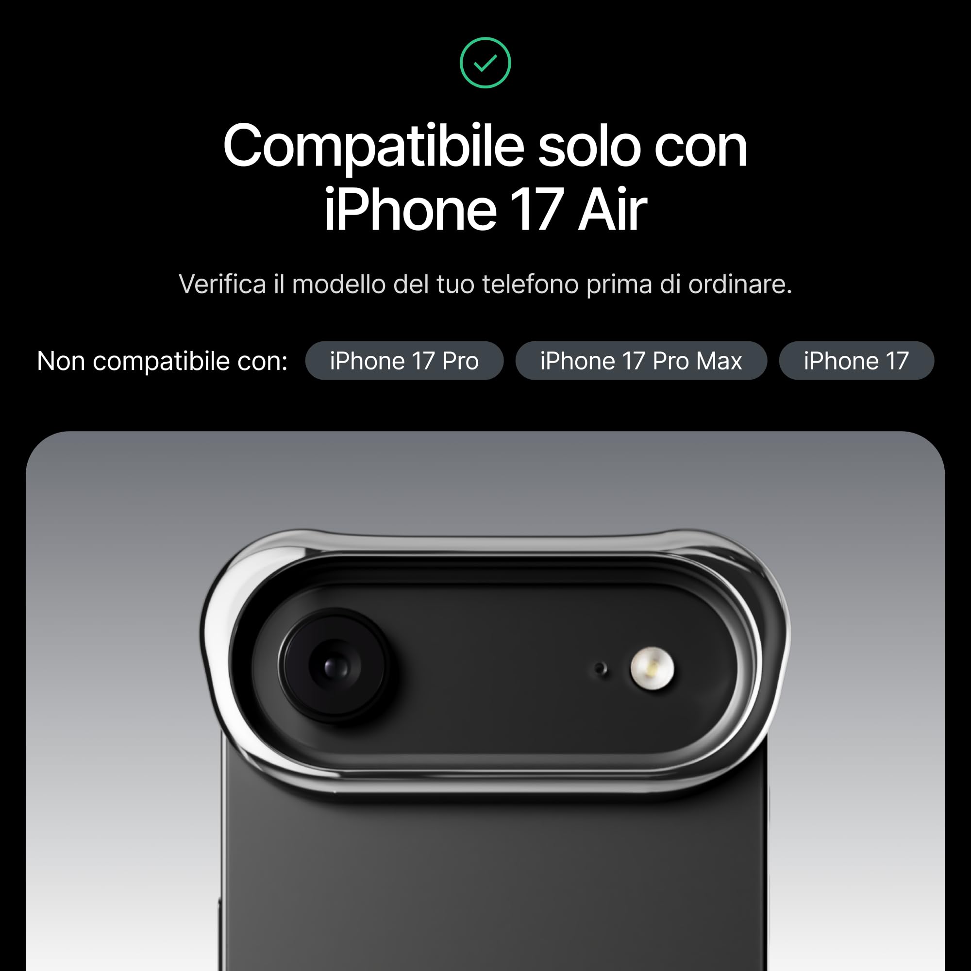 Arc Pulse Compatibile con iPhone Air Custodia (2025), Protezione Minimalista Antiurto, Guscio in Alluminio Aerospaziale + Inserti in Elastomero, Facile da Applicare 6,5”