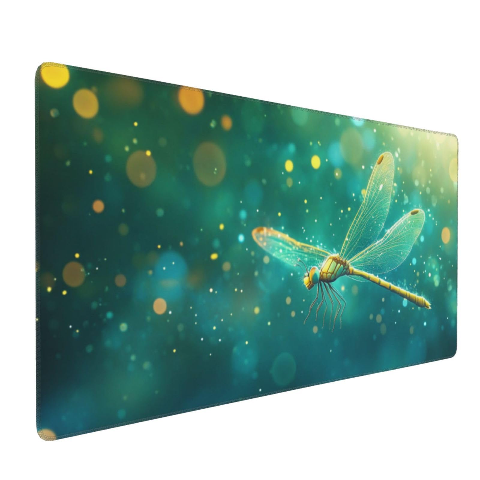 Tapis de Souris XXL 90 x 40 cm, Vert & Libellule Tapis de Bureau G677