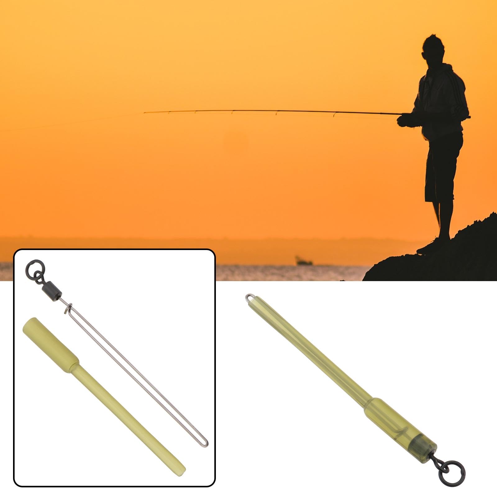 VGOL 20 Sets PVA Carp Fishing Swivels Connector Swivels PVA Tube Bags Fishing Line Connector 70mm Figure 8 Ring Making Accessories - Image 3
