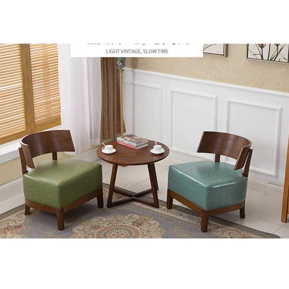 Canapé simple moderne de style nordique avec cadre en bois massif et revêtement en cuir synthétique Idéal pour les petits appartements de magasin de desserts, les chambres à coucher, le balcon, le