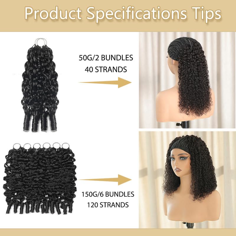  Miracle Hairstyle Knots Feather Crochet Human Hair Burmese Curly thumbnail