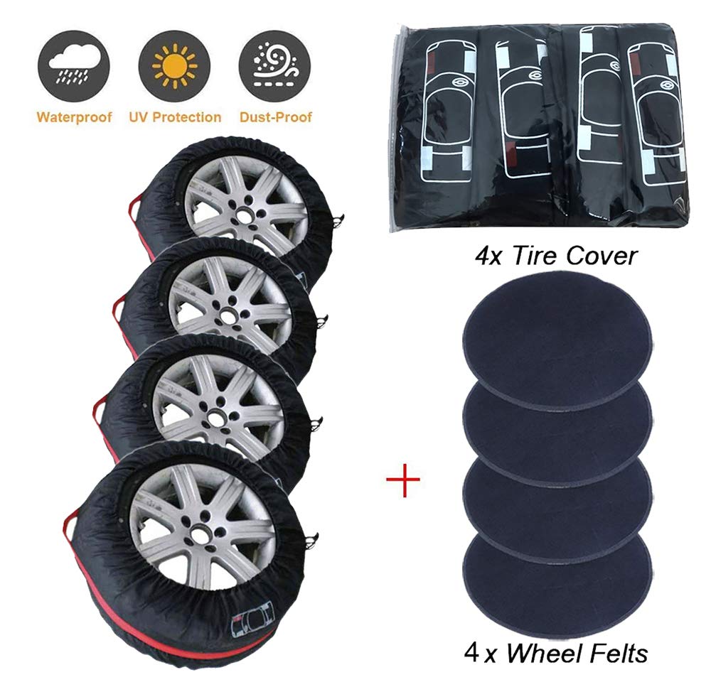 Lot De 4 Housses De Protection Pour Pneus WIYETY 19-23" - Imperméables, Anti-Poussière | Avec Poignée | Diam. 80cm