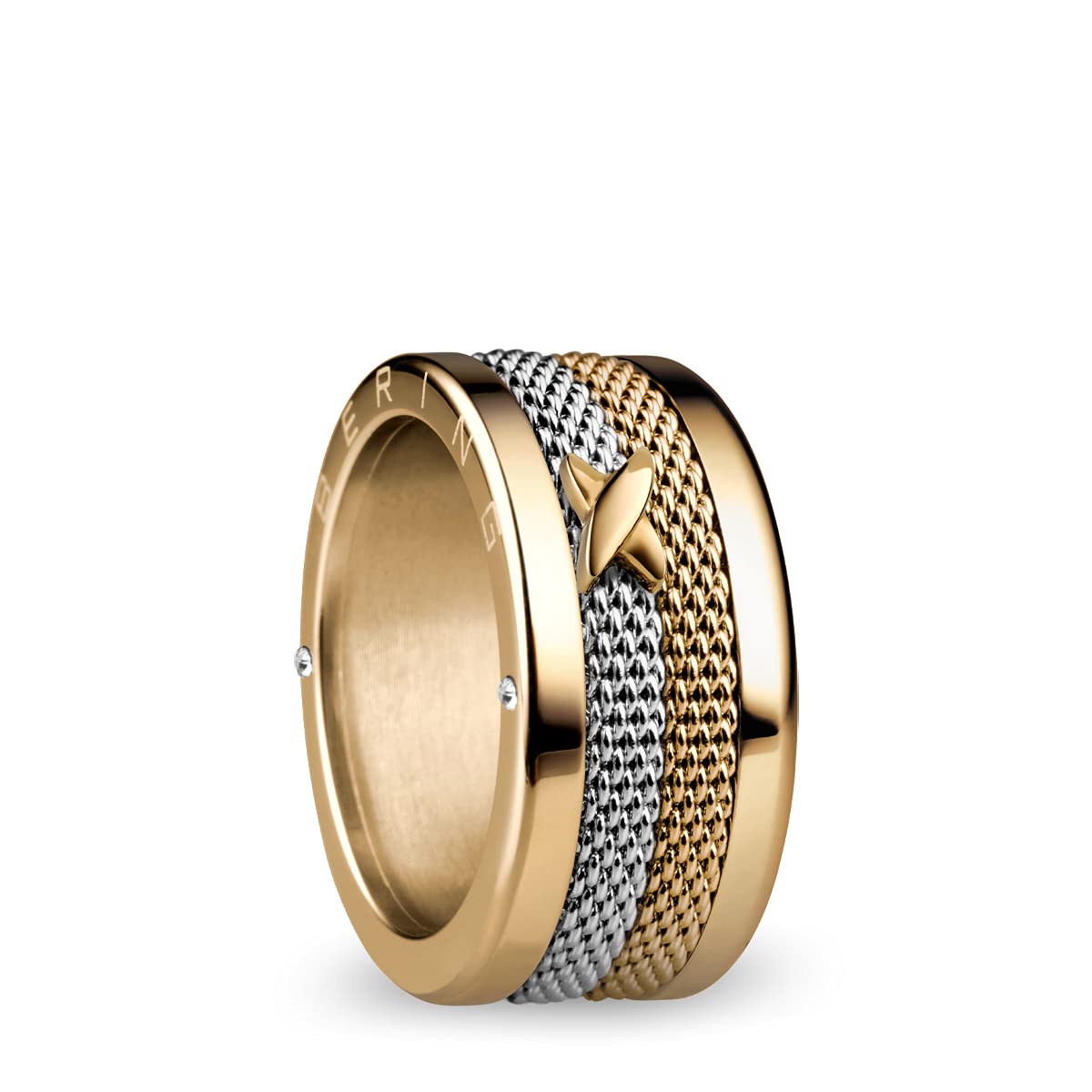 BERING Arctic Symphony Collection Symphony-Set-E - Anello da donna in acciaio inox, finitura lucida, color oro