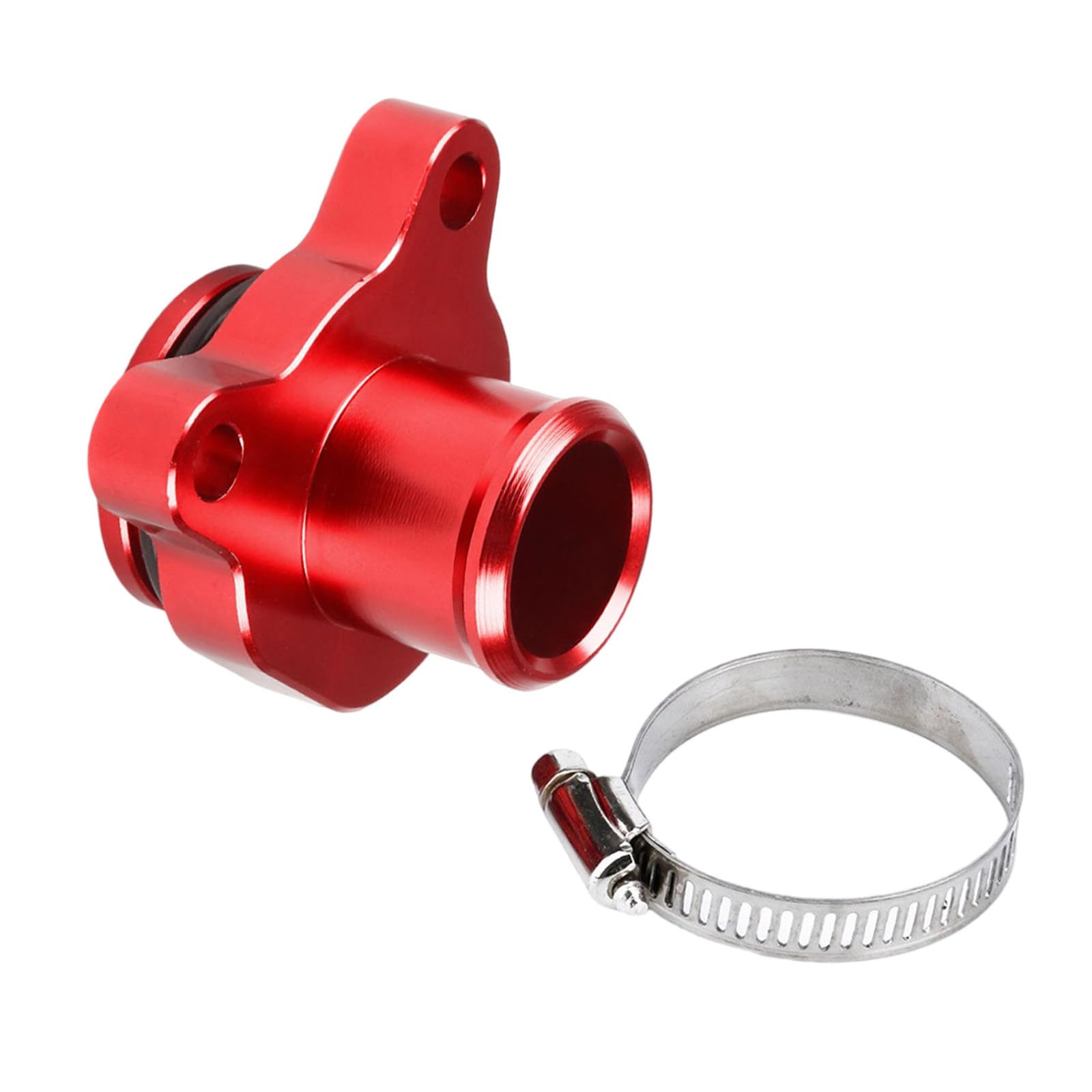 Hsioluted Red Car Strength Vehicle Hose Attachment Aluminum Coolant Hose Fitting Water Joint Adapter With Clamp For 335I Leak Proof Water Pipe Joint