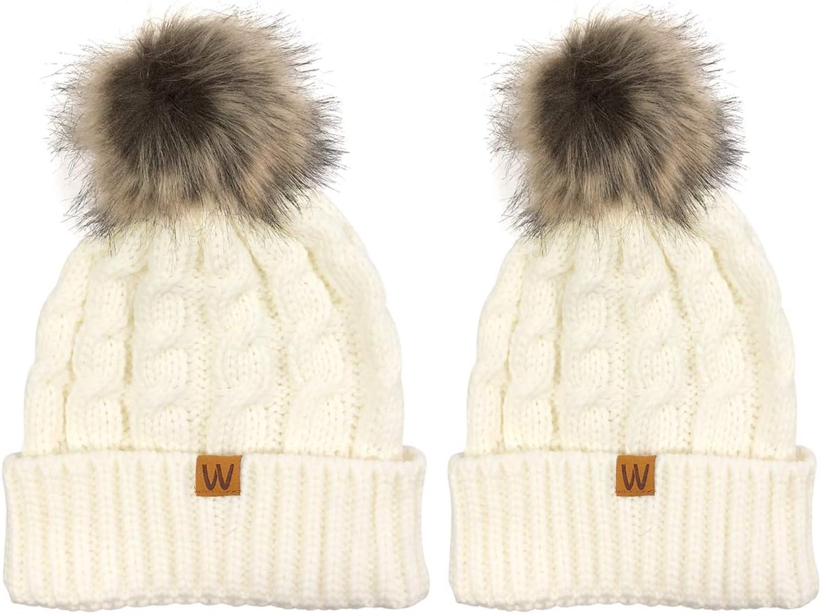 allydrew Winter Warm Soft Knit Beanie with Pom Pom