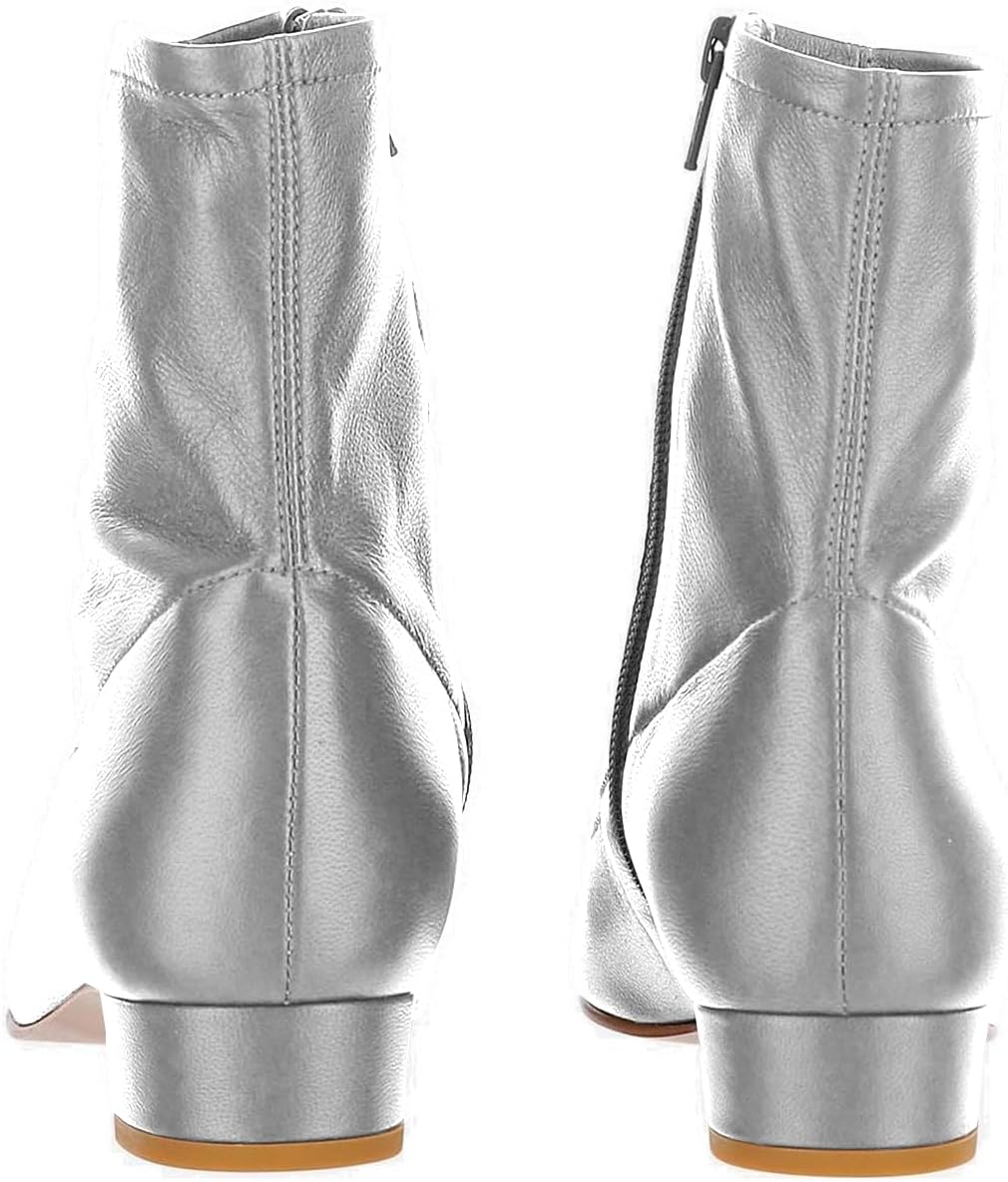 SHODENSE Women Elegant Square Toe Sock Ankle Boots Low Block Chunky Heel Zipper Stretch Chelsea Boot Matte Leather Elastic Dress Boots Ladies Classic Comfort Wedding Office Fall Winter Boot 4-11 M US