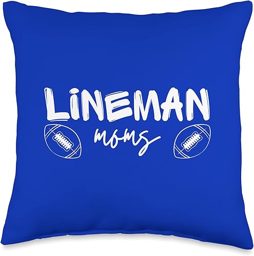 Football Moms Gifts I Love My Quarterback QB Funny Offensive Line Mom Football Throw Pillow, 16x16, Multicolor