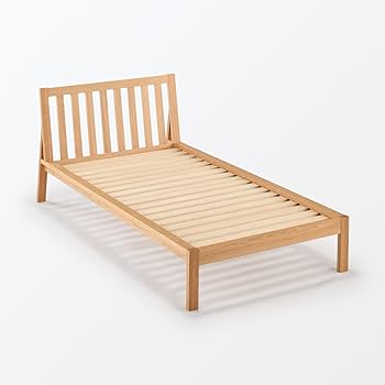 Amazon｜無印良品 もたれかかれる木製ベッド オーク材突板 シングル