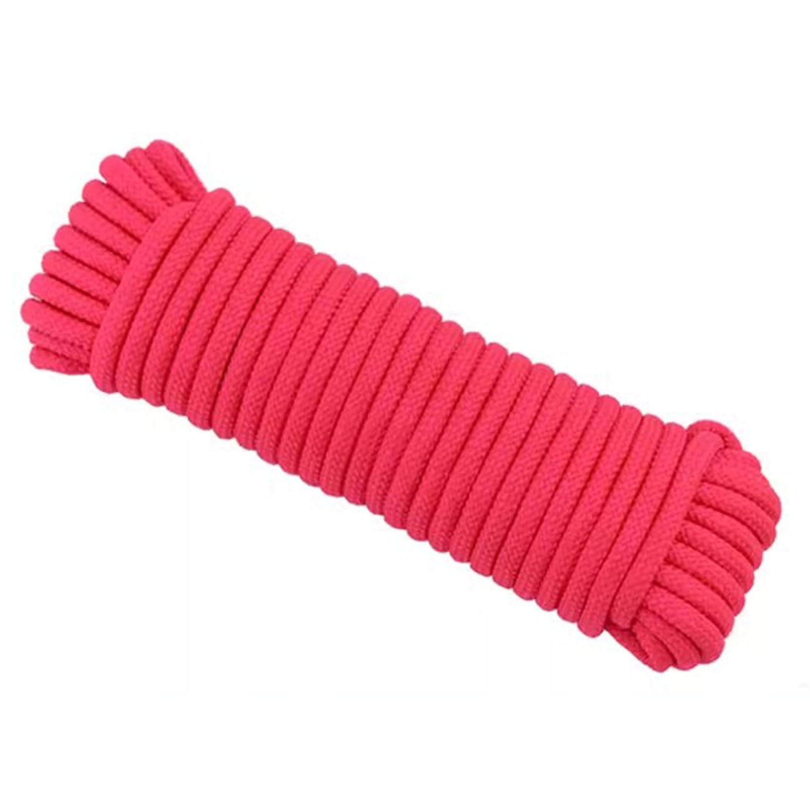Stendibiancheria, Corda for Stendibiancheria da 50 m, Stendibiancheria Resistente Spessore 6 mm, Stendibiancheria Multiuso for Asciugatura da Campeggio in Giardino Esterno, Pacchetto(Red)