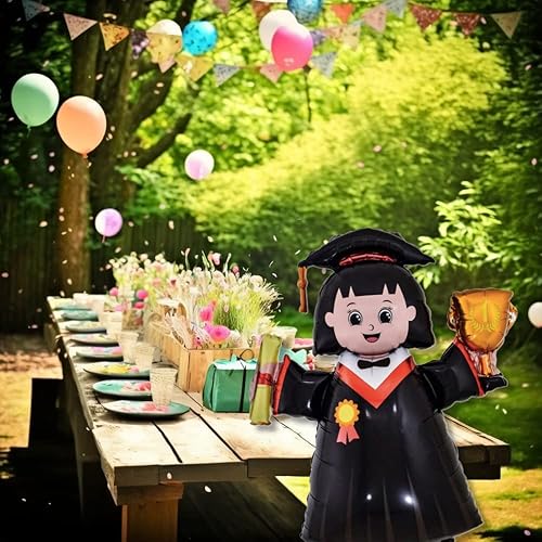 Miniatura 5 de DIWULI Globo de graduación para niñas y mujeres, globo de graduación, globo de felicitaciones, globos de graduado, fiesta universitaria de