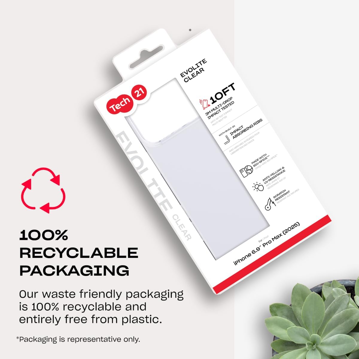 Tech21 EvoLite Case for iPhone 17 Pro Max – Clear | Slim Protective Case | Impact Protection | Wireless Charging Compatible - Image 11