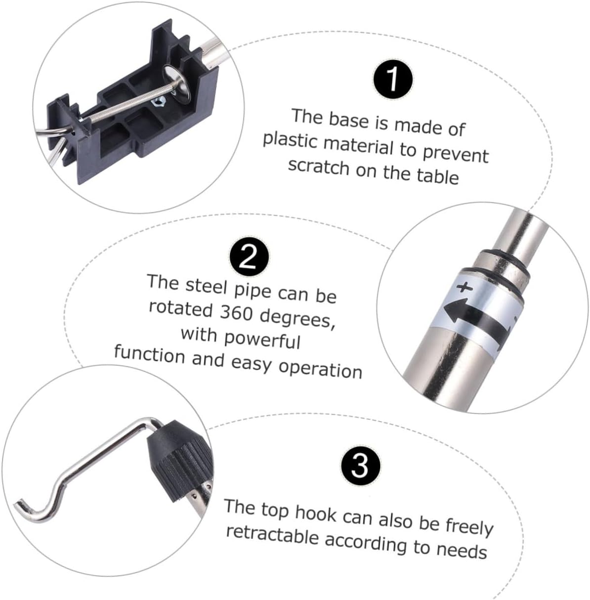 Desktop Retractable Electric Grinder Stand Rack, Telescopic 3-section Tabletop Support Bracket for Power Tool Workbench