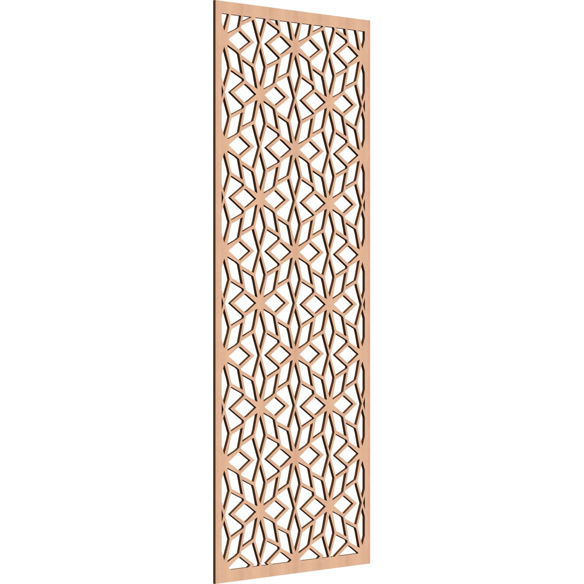25 3/8"W x 64 3/8"H x 1/4"T Lake Decorative Fretwork Wood Wall Panels, Alder