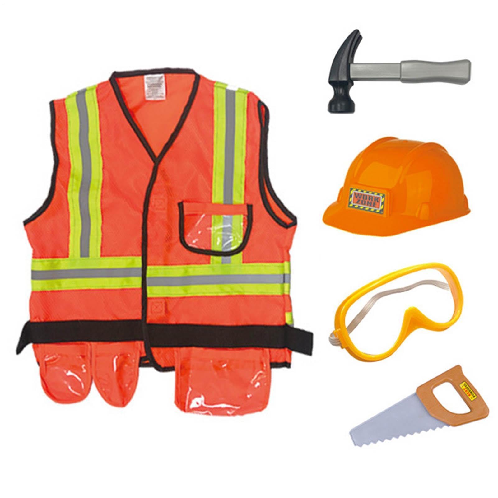 Costume Da Operaio Edile Per Ragazzi | Set Di Costumi Per Giochi Di Ruolo Da Operaio Ingegnere Da 5 Pezzi, Abbigliamento Per Esperienza Professionale,Set Di Uniformi Professionali | Kit Uniforme Cosp