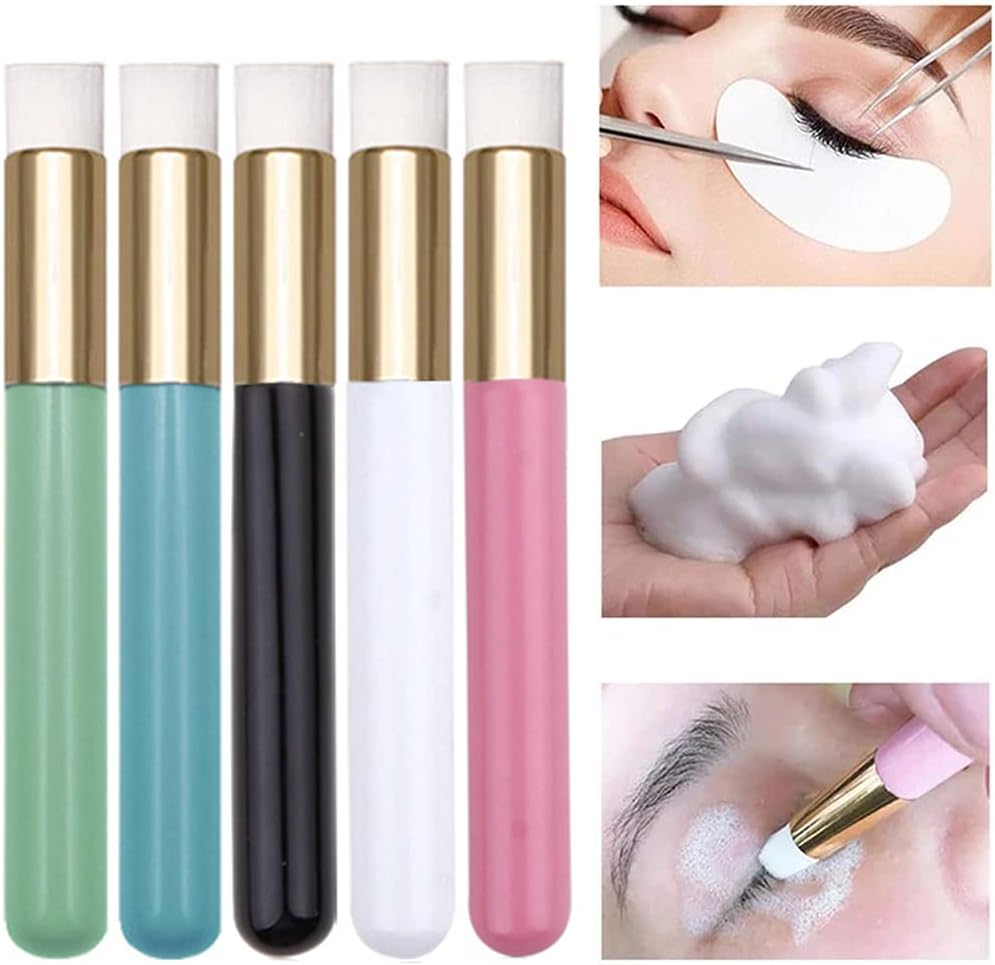 BAQI 20 Pieces Lash Shampoo Brushes Peel Off Blackhead Remover Tool Cosmetic Nose Cleanser Brushes Extension Eyelash Noses Pore Deep Makeup Cleaner Tools for Women Girls Facial Cleaning White - Image 5