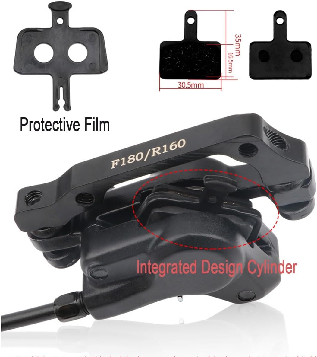 FukkeR Mountain Bikes Mechanical Disc Brake Set with 160mm Rotor and Mounting Adapter Aluminum Cycling Front and Rear Hydraulic Brakes 800mm/1400mm for Road Bikes BMX XC