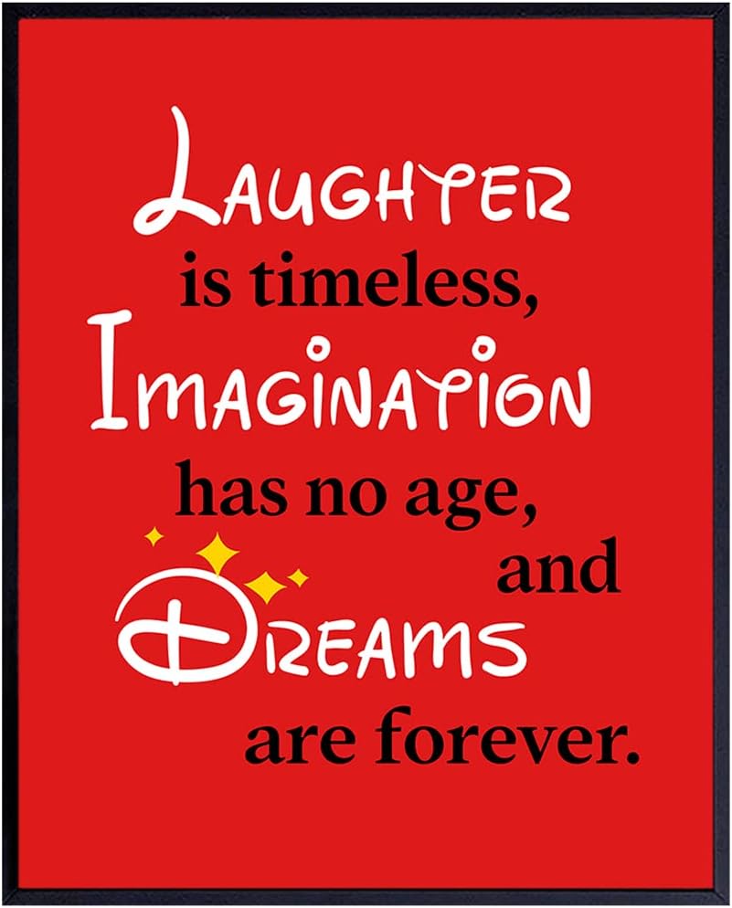 Laughter Quote Wall Art Decor - 8x10 Inspirational Home decoration for Boy, Girl, Kids Bedroom, Office, Living Room - Gift for Women, Men, World Fans- UNFRAMED Poster print