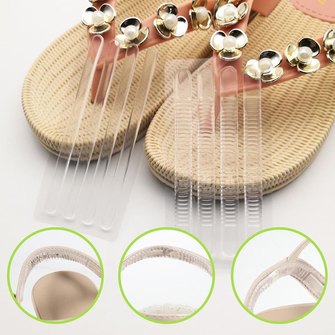 18 PCS Protector de Tacones para Zapatos, Plantillas Antideslizantes, Almohadillas para Pies de Tacones Altos, Plantillas de Silicona para Sandalias (Transparente)