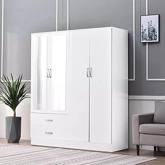 High Gloss 4 Door Wardrobe (White)