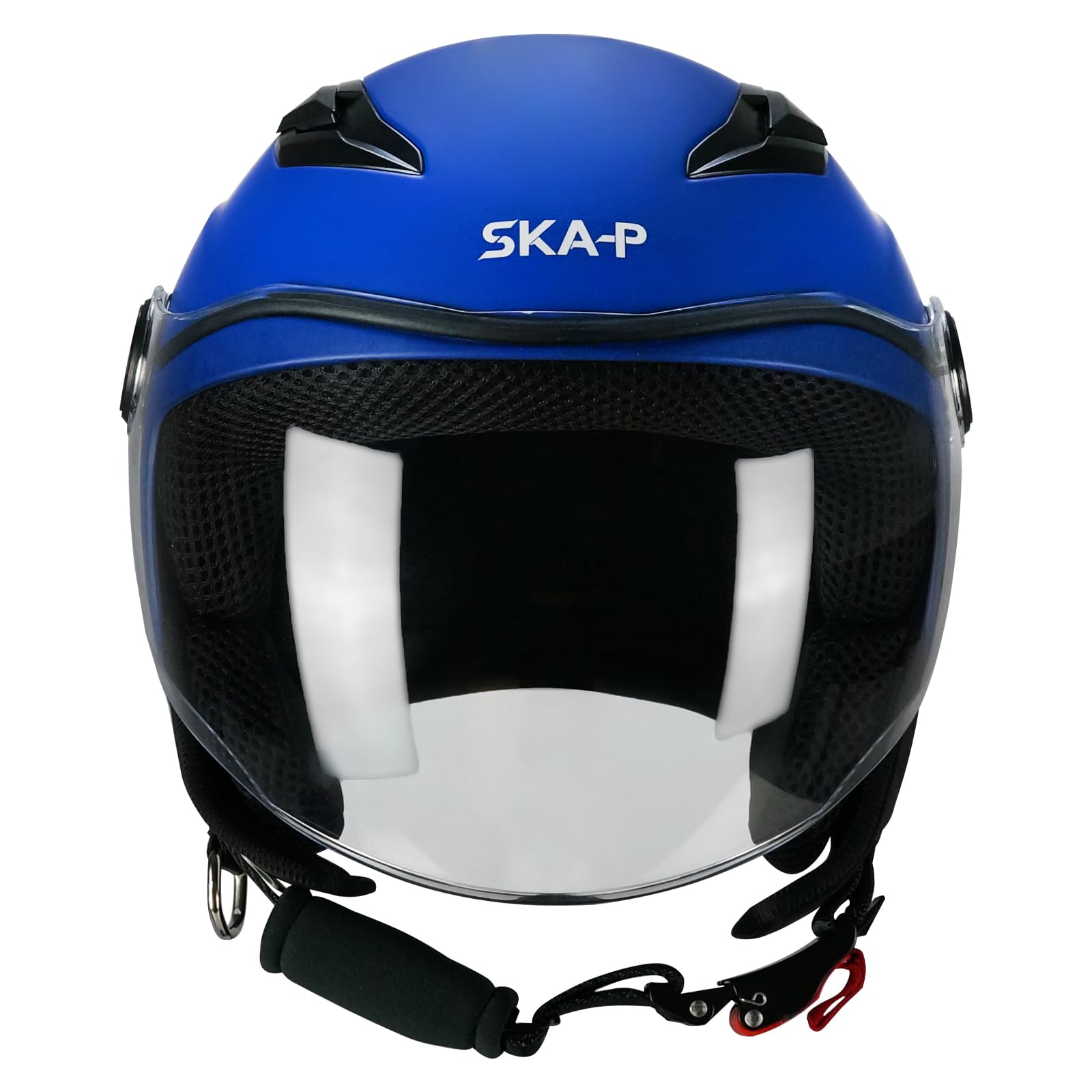 SKA-P Casque Open Face Young, 2MHA POD Mono Bleu Mat, YC (49-50cm)