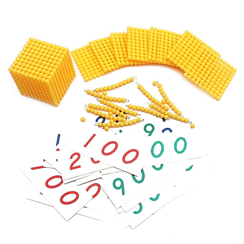 Calcul des Perles d'or des Tout-Petits Montessori, Jeu de Banque décimale, Jouets de mathématiques pour l'éducation préscolaire,Iron wire