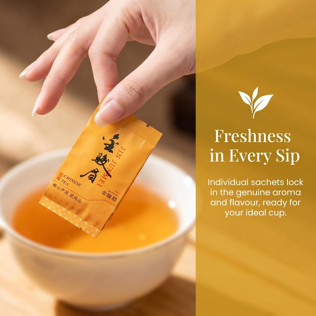 Premium JinJunMei Schwarztee 250g | Einzeln Verpackte Teebeutel Mit Losem Blatttee 8,82oz | Geschenkbox Schwarztee-Kollektion
