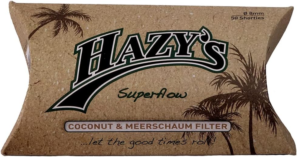Hazy's Superflow Coconut & Sea Foam Filter Shorties 8mm Diameter 50 per Pack 1 Pack (50 Filters)