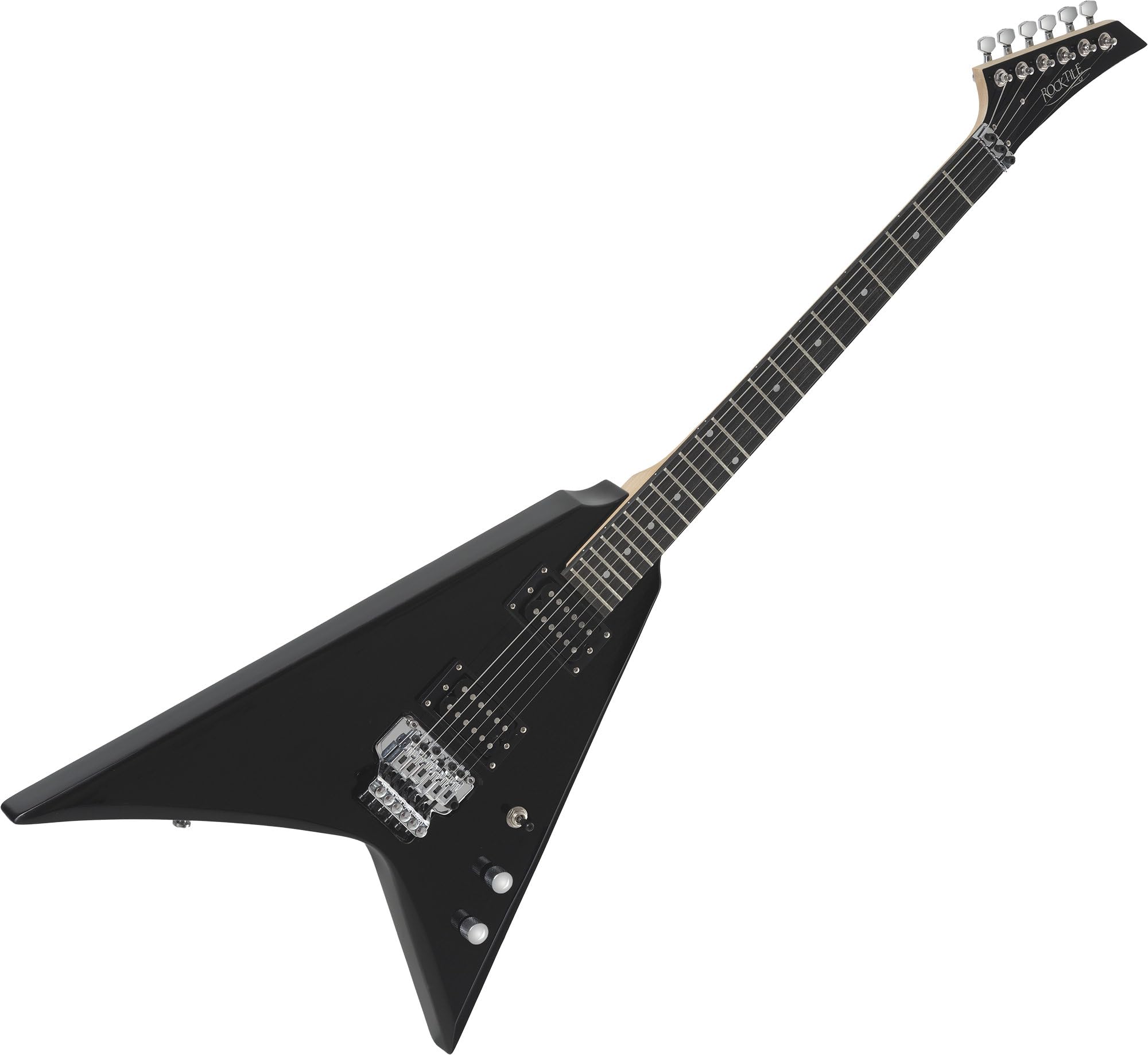 Rocktile MG-3013 Blade Chitarra Elettrica - Serie Heavy a 6 corde con corpo in tiglio, manico in acero, 2 Humbucker, FR-Style Tremolo, 22 tasti, scala 25,5" Mensur, cavo e accessori - Black