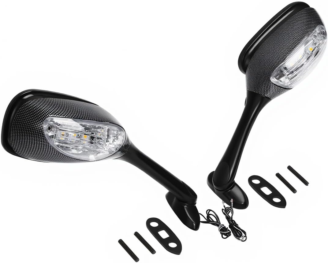 Rear Mirrors Fit For SUZUKI GSXR1000 2005-2016, GSXR 600 2006-2025, GSXR 750 2006-2025 LED Turn Signal (Carbon Fiber#600/750#06-25)