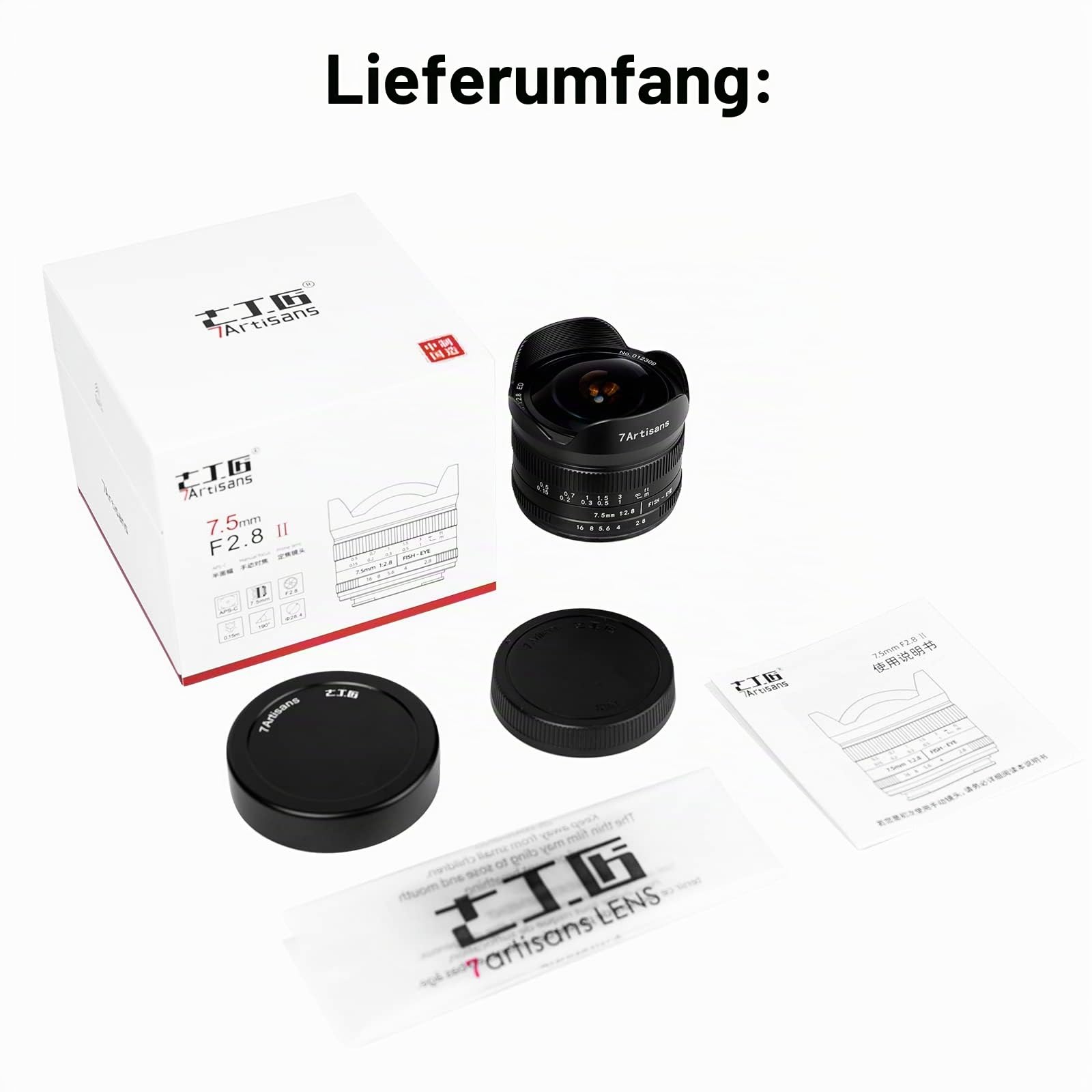 7artisans 7,5 mm f2.8 Mark II APS-C Fischaugen-Weitwinkelobjektiv Micro 4/3 MFT spiegellose Kamera G1 G2 G3 G5 G6 G7 GF1 GF2 GX1 GX7 GM1 GM5 GH1 GH4 GH5