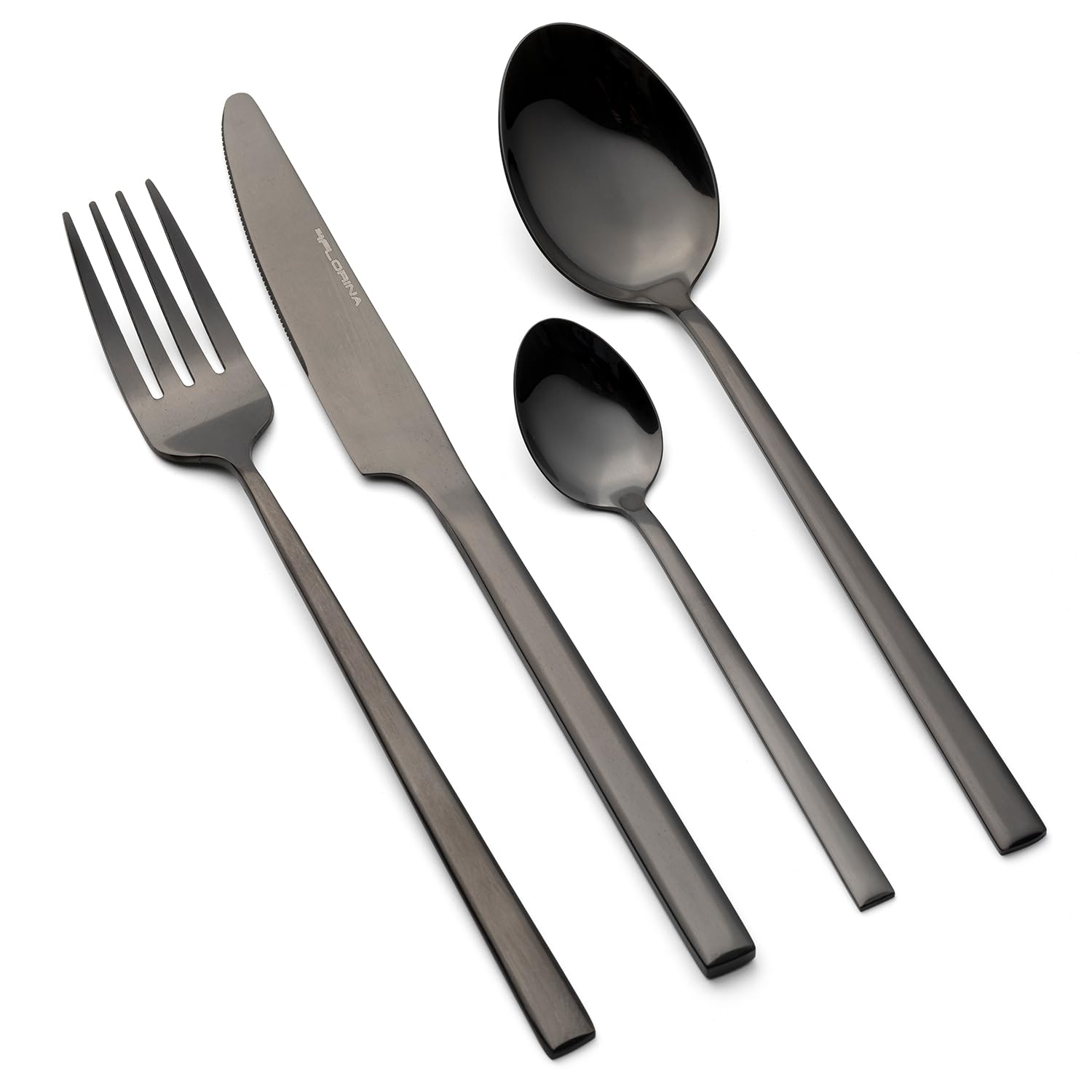 FLORINA Juego de Cubiertos de Acero Inoxidable I 24 Piezas para 6 Personas I Cubertería RITZ I Set de Cubiertos - Tenedor, Cuchillo, Cuchara de Mesa, Cucharilla de Té I Apto para Lavavajillas