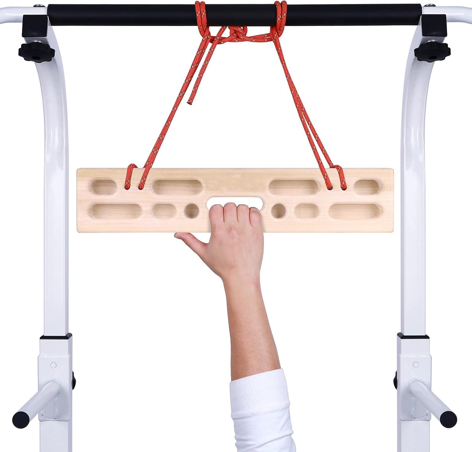 Wooden Fingerboard Hangboard Grip Strength Trainer Pull Up Board for Rock Climbing Home Workout Forearm Hand Strength Training Tool Portable Fitness Equipment for Home Gym (BIG)-image-7