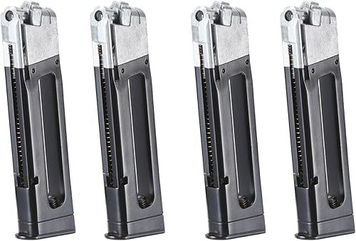 GoldenBall 13 cargadores redondos de CO2 Airsoft 1911 para pistola GBB Airsoft, paquete de 4