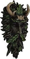 Vista 3 de Ebros Gift Wicca Spirit God Triple Moon Cornler Coronado Black Greenman Árbol Ent con hojas de follaje verde colgante Placa de decoración de pared