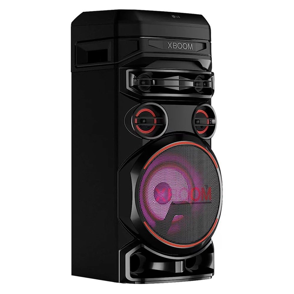 LG XBOOM RNC7 - Altavoz Bluetooth, Alta Potencia, USB, Funciones DJ, Karaoke, con Luces LED Variables, Amplia Conectividad, El Sonido Absoluto, 5 Altavoces, SIN BATERÍA, Color Negro