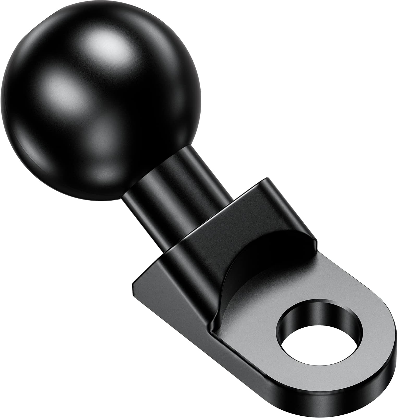 Aluminum Alloy Mount Base with 1'' TPU Ball & 10mm Mounting Hole, Angled Bolt Head Adapter Ball Base Compatible with RAM Mounts B Size Double Socket Arm