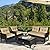HAPPYGRILL 4-Piece Patio Furniture Outdoor Rattan Wicker Sofa Set with Cushions & Coffee Table with Tempered Glass Table Top and Storage Shelf