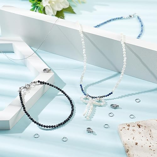 Miniatura 5 de BENECREAT Alambre de 7 hebras de acero inoxidable de 240 pies de 0.015 pulgadas0.015 in con 200 anillos de salto, 50 cuentas de engarce y 30 cierres