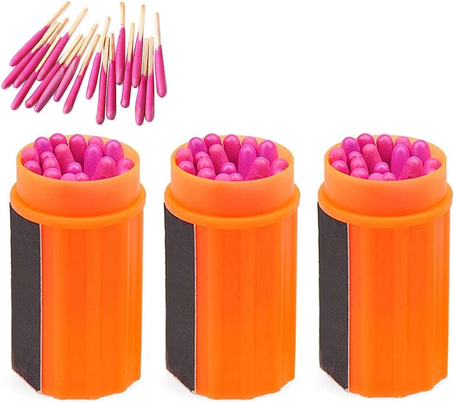 Zhangjjjjjjj Yellow Waterproof Matches Survival Kit, Stormproof Fire Starter, For Hiking Camping Outdoor Survival Storm (60Pcs)
