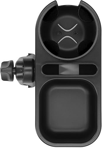 Miniatura 9 de Bandeja universal para refrigerios para cochecito, soporte para teléfono de fijación firme, fácil instalación, 3 en 1, portavasos para cochecito de