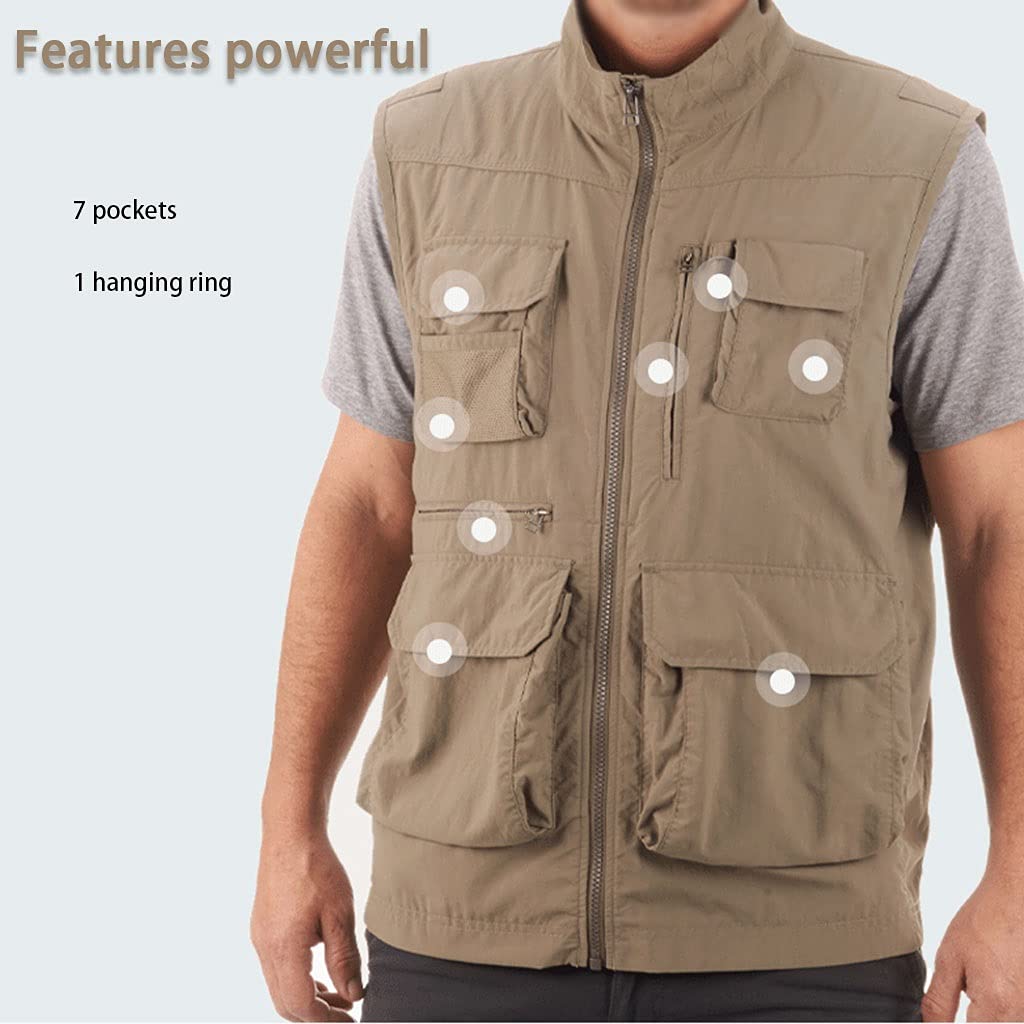 Gilet Utilitaire Homme Cargo Gilet De Pêche à La Mouche Ausable - Taille L Kaki - Multi-poches Cargo - Neuf Sans Emballage Gilet Utilitaire Pêche Sans Manches