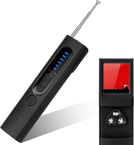 Tomorotec Detectores de cámara oculta antiespía 6 niveles de sensibilidad 4 en 1 potentes dispositivos ocultos detector de cámara dispositivo