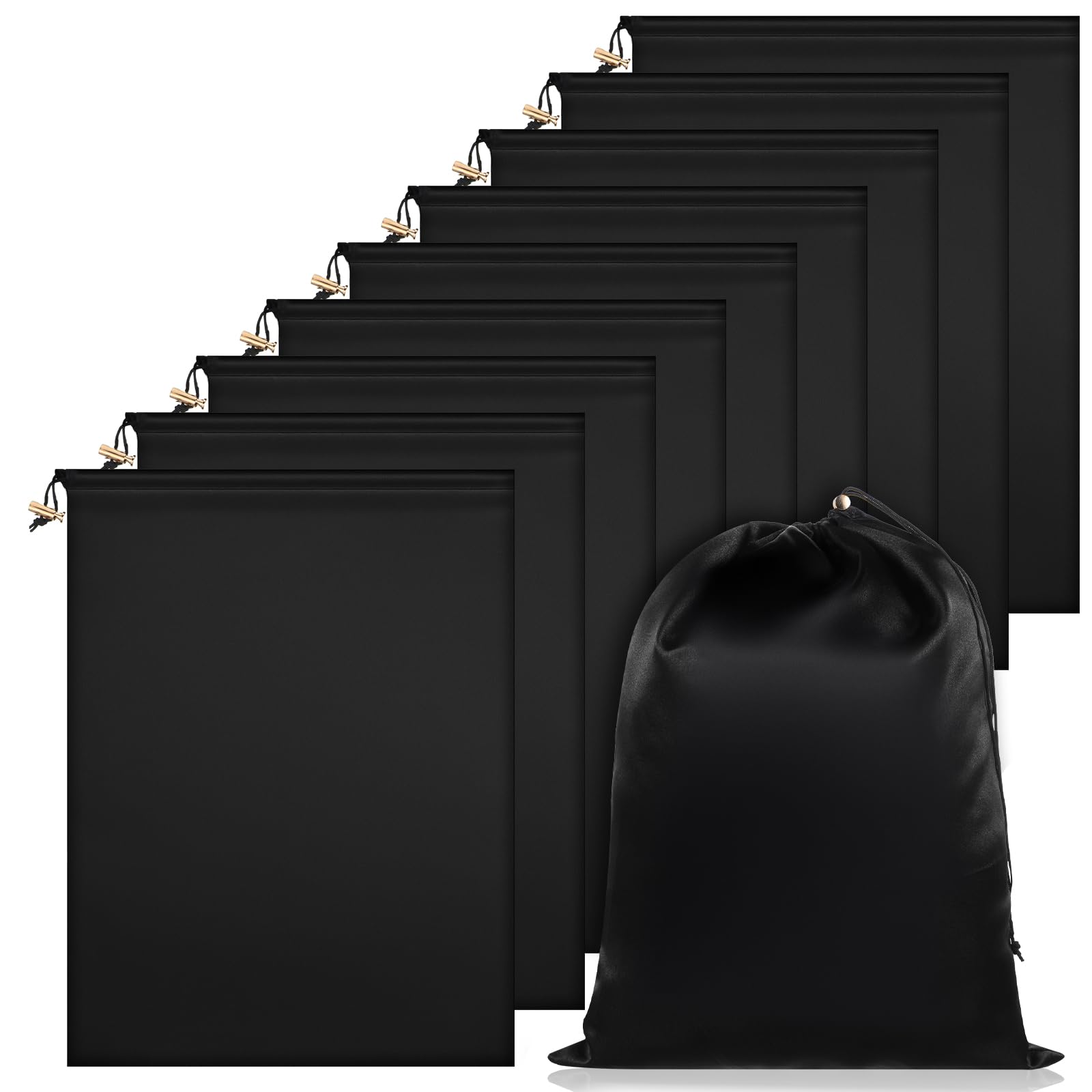 Photo 1 of 10 Pcs Game Toy Storage Bag with Drawstring, Multi Purpose Foldable Stuff Sack Travel Bags, Pouches for Lightweight Toys, Adjustable Toy Organizer, Foldable Ditty Underwear Bag for Women Men, Black