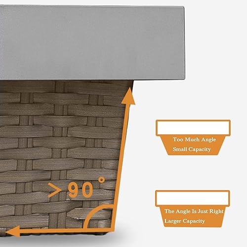 Miniatura 4 de Cesta de almacenamiento de ropa canasta de almacenamiento extraíble para armario cesta de almacenamiento de ratán tejida a mano amortiguador de