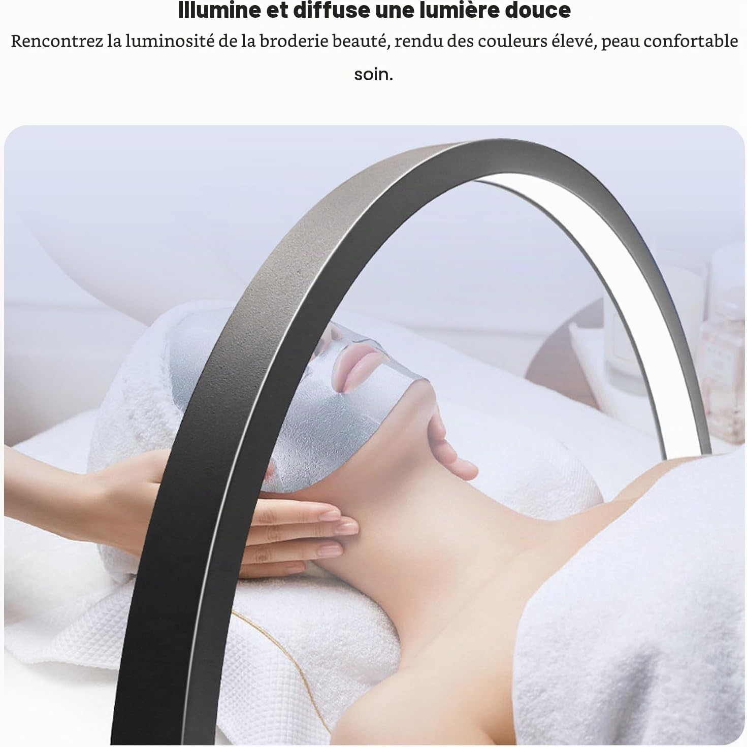 Lampe Demi-Lune à Ongles - Trois Modes de Luminosité, 30W, Température de Couleur Réglable 3000K-6000K, Deux Tailles Disponibles (Blanc, 55cm)