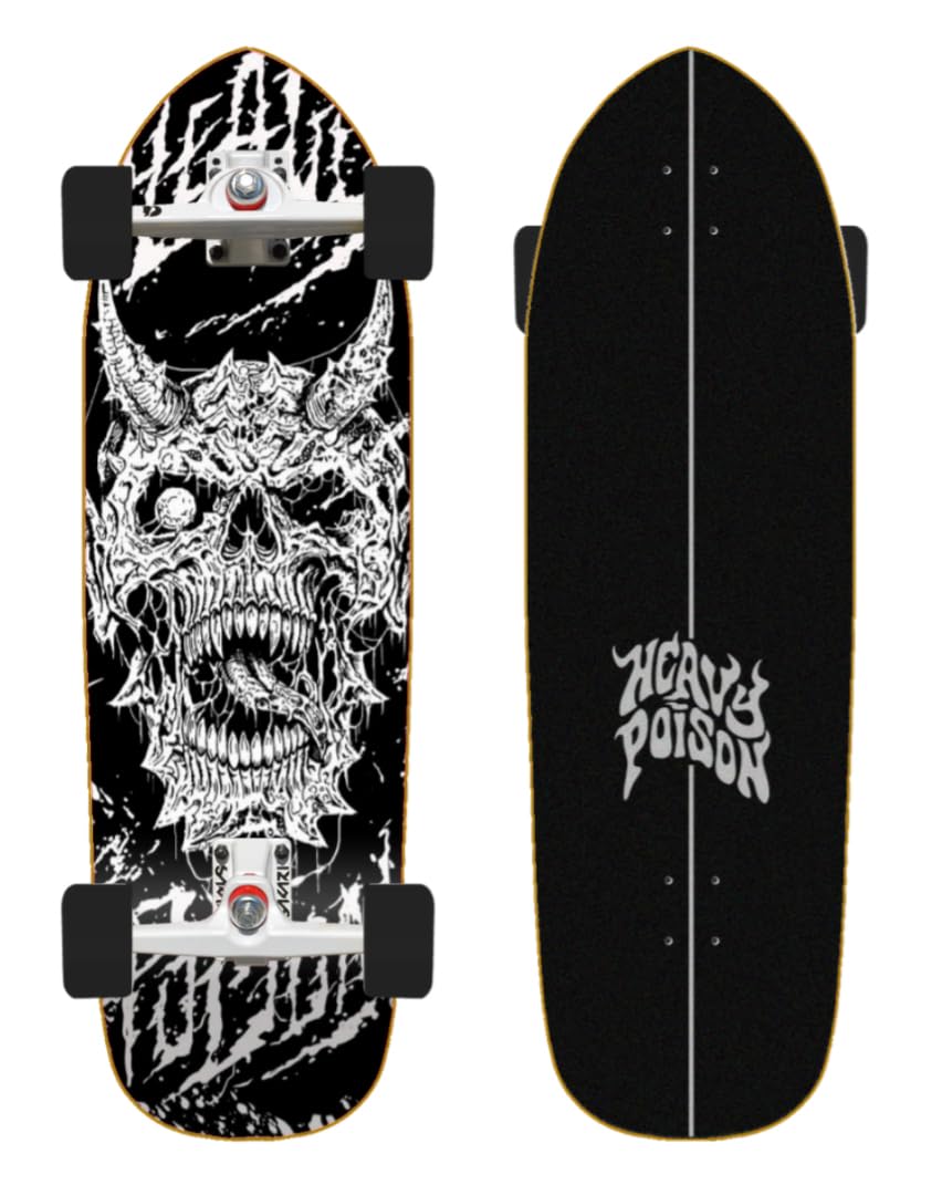 Heavy Poison surfskate Complete with Surf Skate Trucks SGI - Demon Dark 33.5 Hill